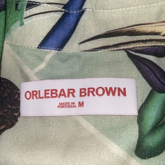Orlebar Brown Button Up Shirt Mens Size Medium Vehicle Resort Wear Tropical - Picture 4 of 7